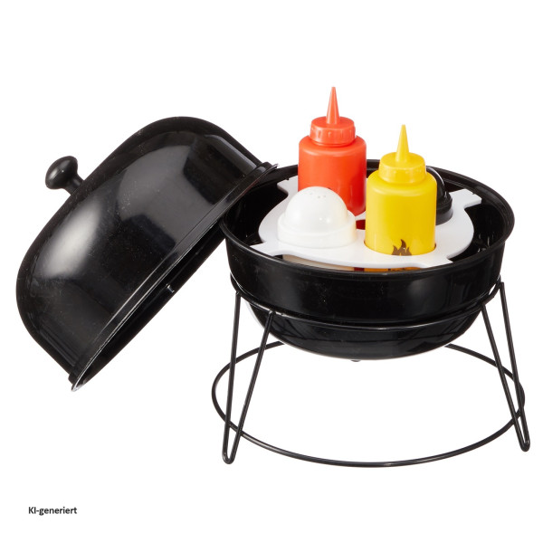 Menagen Set "Kugelgrill", 4er Set, ca. 20x25cm