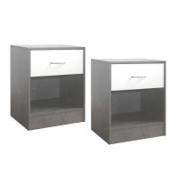 HTI-Living Thekla Beton/Weiß Nachtschrank 2er Set HTI-Living Thekla Beton/Weiß Nachtschrank 2er Set