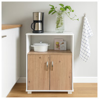 HTI-Living mit Türen in Artisaneiche Küchenschrank Blanca Weiß HTI-Living mit Türen in Artisaneiche Küchenschrank Blanca Weiß