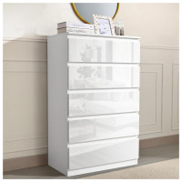 HTI-Living Hochglanz Weiß Sideboard Kenji 5 Schubladen HTI-Living Hochglanz Weiß Sideboard Kenji 5 Schubladen