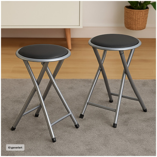 Klapphocker Dima PU Schwarz