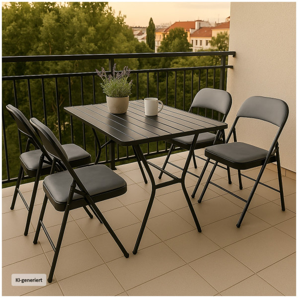 Klappstuhl Wedigo Velvet Grau 4er Set