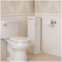 HTI-Living Schmaler Badschrank im Landhausstil Toilettenpapierschrank Weiß HTI-Living Schmaler Badschrank im Landhausstil Toilettenpapierschrank Weiß