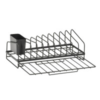 neuetischkultur Metall Schwarz Geschirrabtropfständer mit Besteckkorb neuetischkultur Metall Schwarz Geschirrabtropfständer mit Besteckkorb