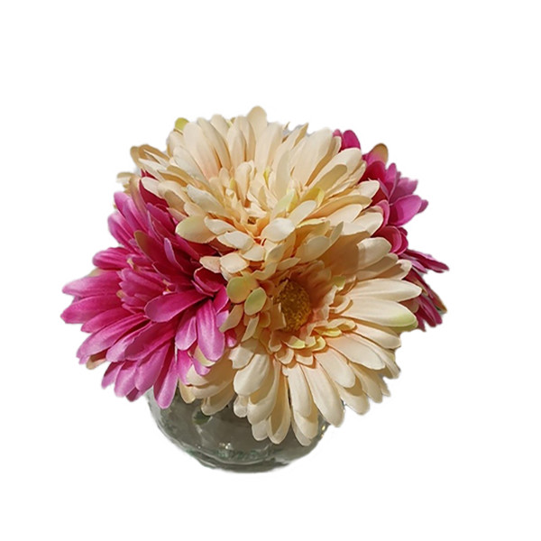 Margeriten in Vase pink, hellgelb Flora, Kunstpfl