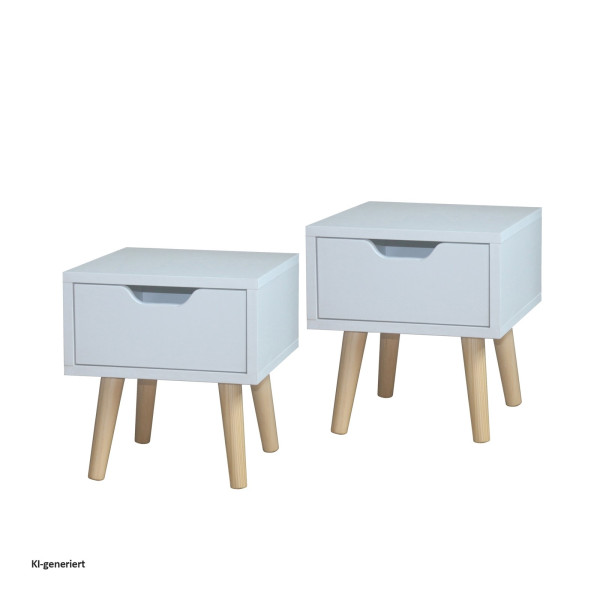 Nachtschrank 1 Schubk. Thekla 29325 Weiß 2er Set