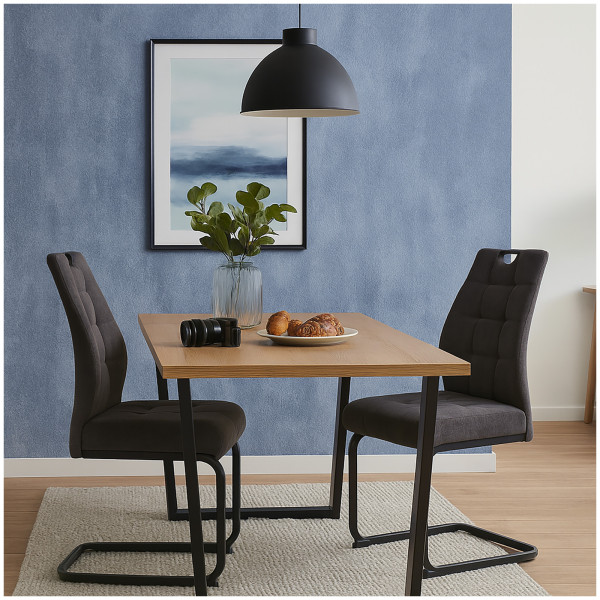 HTI-Living mit elegantem Design Modernes 2er Set Schwingstühle Dunkelgrau