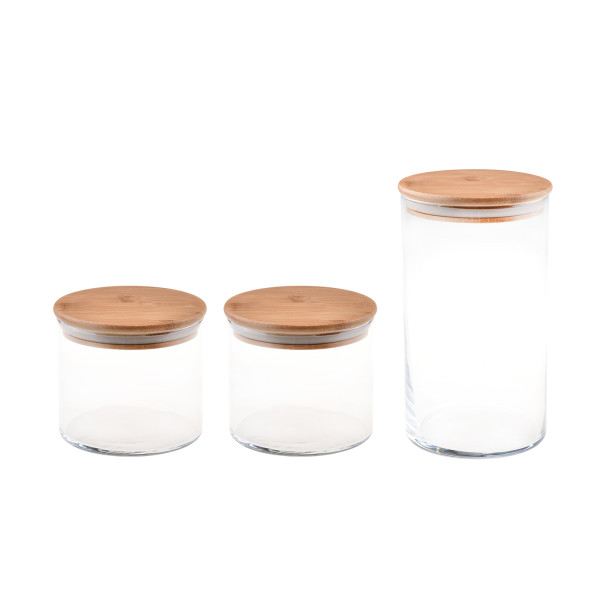 Set 3-teilig Vorratsgläser "Melis" mit Bambusdeck